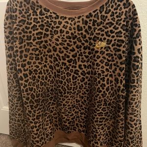 Nike Leopard Print Pullover Sweatshirt